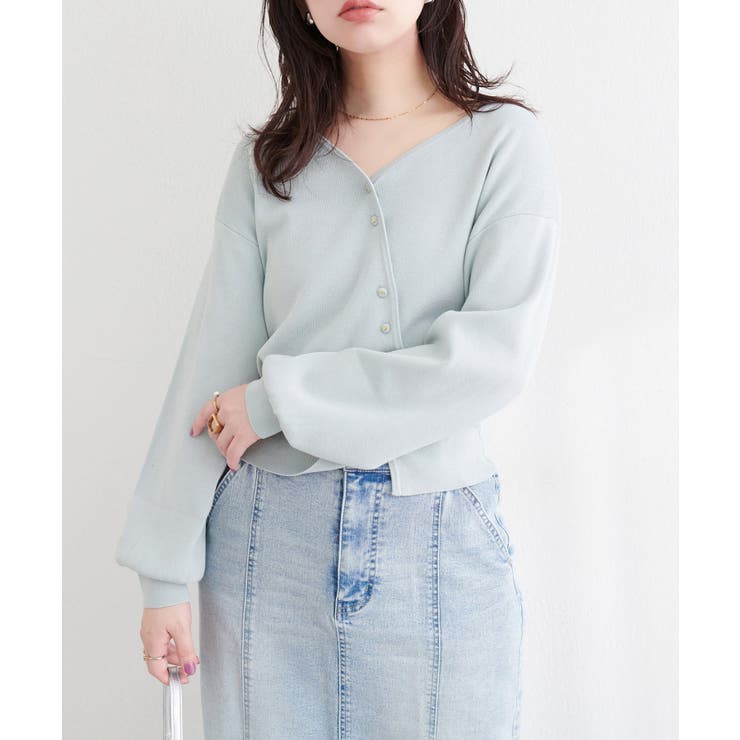 【natural couture】アシメデザイン釦カーデ | NICE CLAUP / OLIVE des OLIVE　OUTLET | 詳細画像9 