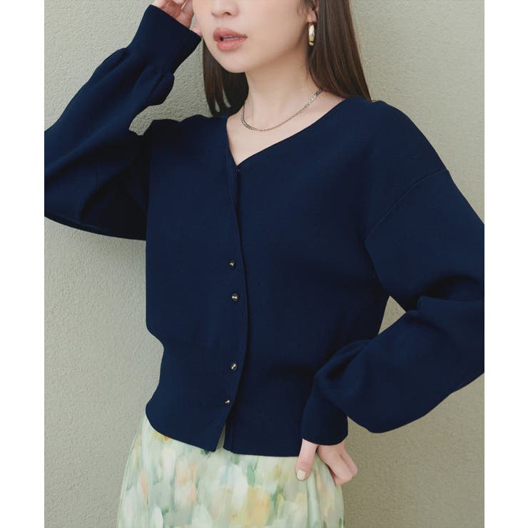 【natural couture】アシメデザイン釦カーデ | NICE CLAUP / OLIVE des OLIVE　OUTLET | 詳細画像13 
