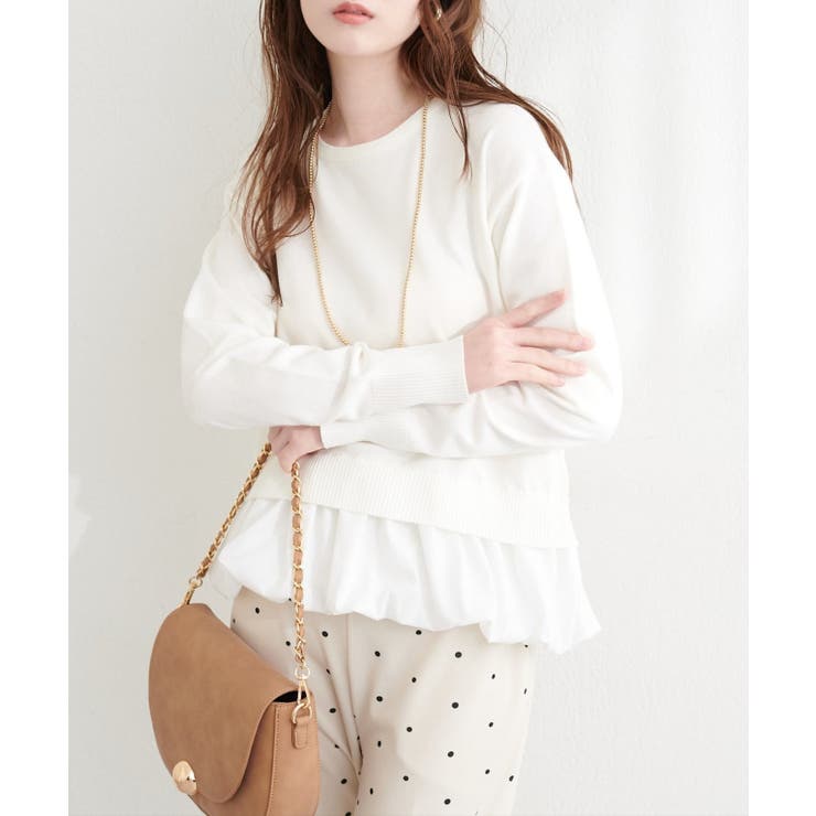 アイボリー | 【natural couture】バルーンドッキングニット | NICE CLAUP / OLIVE des OLIVE　OUTLET