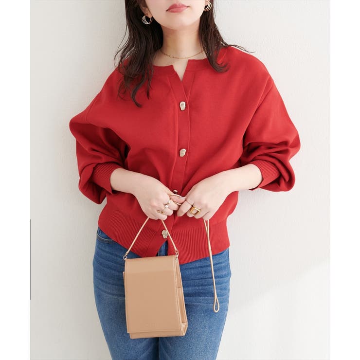 【natural couture】キーネックポリカーデ | NICE CLAUP / OLIVE des OLIVE　OUTLET | 詳細画像3 