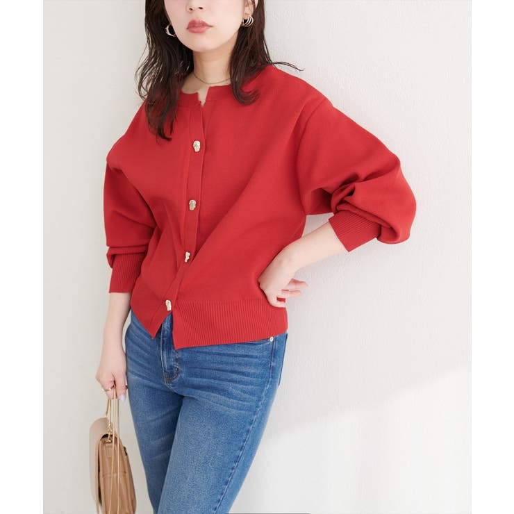 【natural couture】キーネックポリカーデ | NICE CLAUP / OLIVE des OLIVE　OUTLET | 詳細画像4 