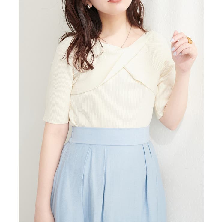 アイボリー | 【natural couture】ねじりデザインニット | NICE CLAUP / OLIVE des OLIVE　OUTLET