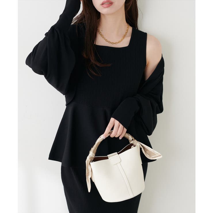 【natural couture】UVカット付きボレロ×ペプラムニットSET | NICE CLAUP / OLIVE des OLIVE　OUTLET | 詳細画像1 