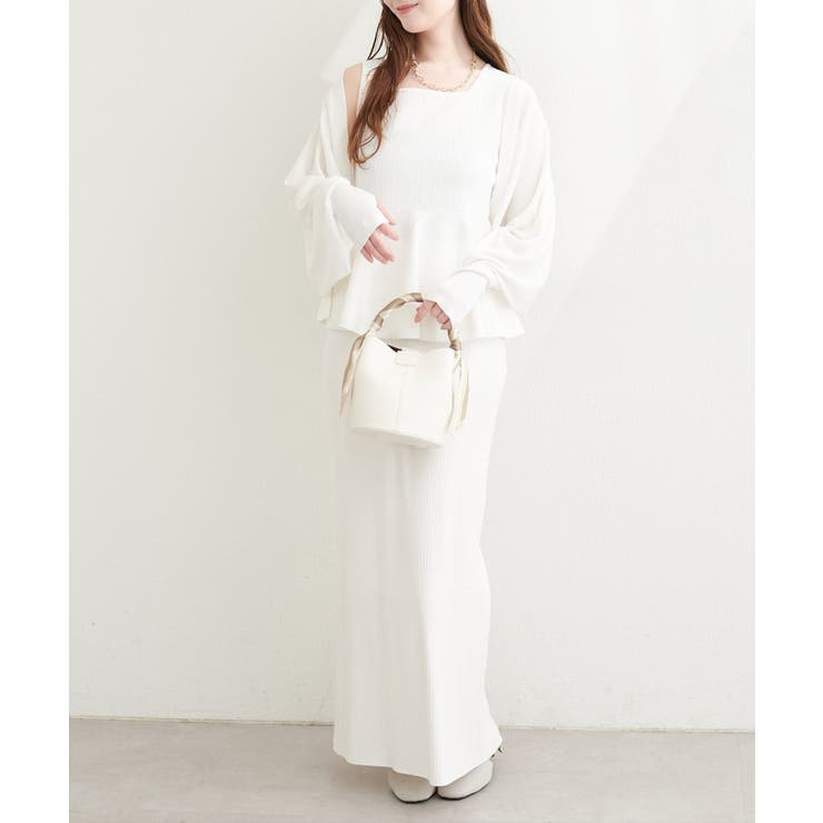 【natural couture】UVカット付きボレロ×ペプラムニットSET | NICE CLAUP / OLIVE des OLIVE　OUTLET | 詳細画像6 