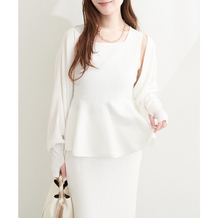 【natural couture】UVカット付きボレロ×ペプラムニットSET | NICE CLAUP / OLIVE des OLIVE　OUTLET | 詳細画像10 