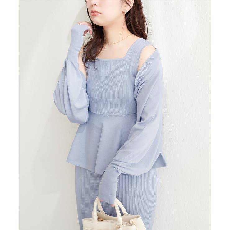 【natural couture】UVカット付きボレロ×ペプラムニットSET | NICE CLAUP / OLIVE des OLIVE　OUTLET | 詳細画像19 