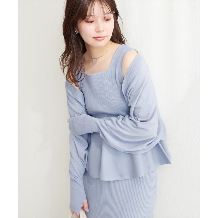 【natural couture】UVカット付きボレロ×ペプラムニットSET | NICE CLAUP / OLIVE des OLIVE　OUTLET | 詳細画像20 