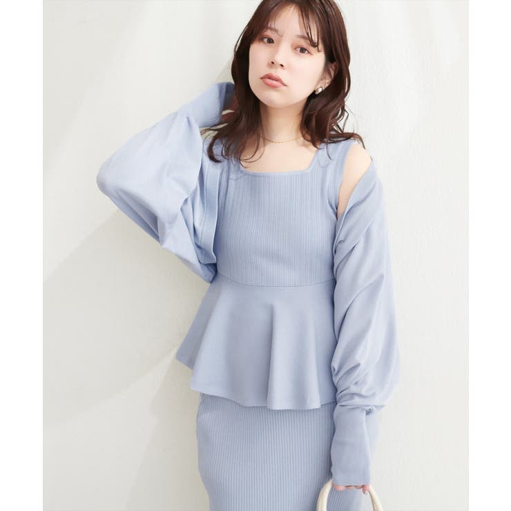 【natural couture】UVカット付きボレロ×ペプラムニットSET | NICE CLAUP / OLIVE des OLIVE　OUTLET | 詳細画像21 