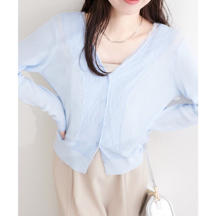 【natural couture】リバーレースVネックカーデ | NICE CLAUP / OLIVE des OLIVE　OUTLET | 詳細画像23 