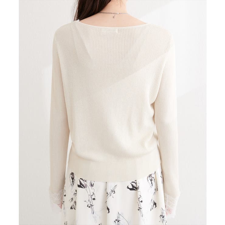【natural couture】リバーレースVネックカーデ | NICE CLAUP / OLIVE des OLIVE　OUTLET | 詳細画像18 