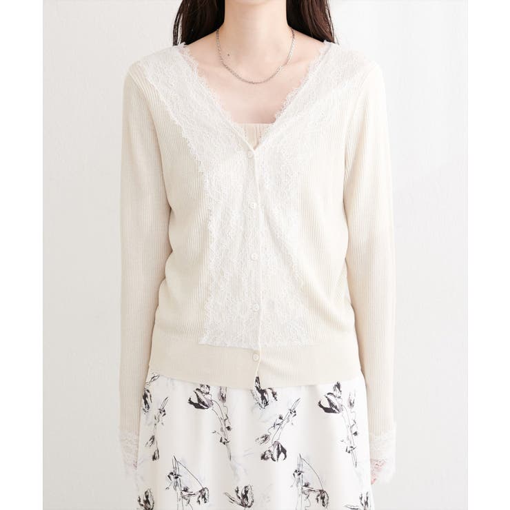 【natural couture】リバーレースVネックカーデ | NICE CLAUP / OLIVE des OLIVE　OUTLET | 詳細画像16 
