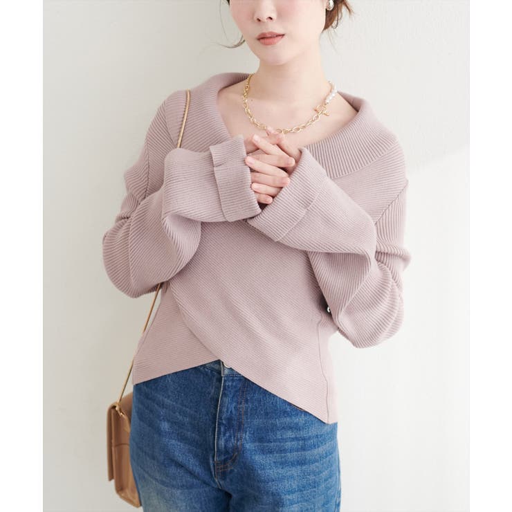 【natural couture】カシュクールフレア袖ニット | NICE CLAUP / OLIVE des OLIVE　OUTLET | 詳細画像8 