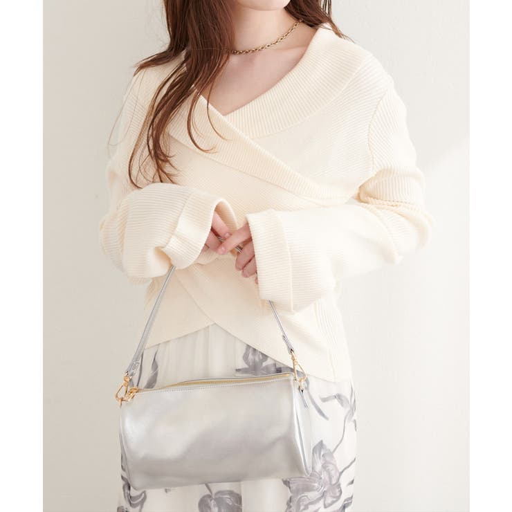 【natural couture】カシュクールフレア袖ニット | NICE CLAUP / OLIVE des OLIVE　OUTLET | 詳細画像4 