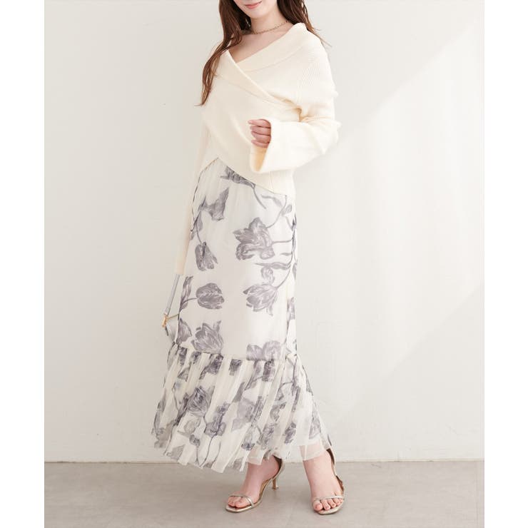 【natural couture】カシュクールフレア袖ニット | NICE CLAUP / OLIVE des OLIVE　OUTLET | 詳細画像5 