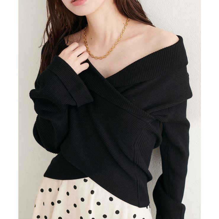 【natural couture】カシュクールフレア袖ニット | NICE CLAUP / OLIVE des OLIVE　OUTLET | 詳細画像19 