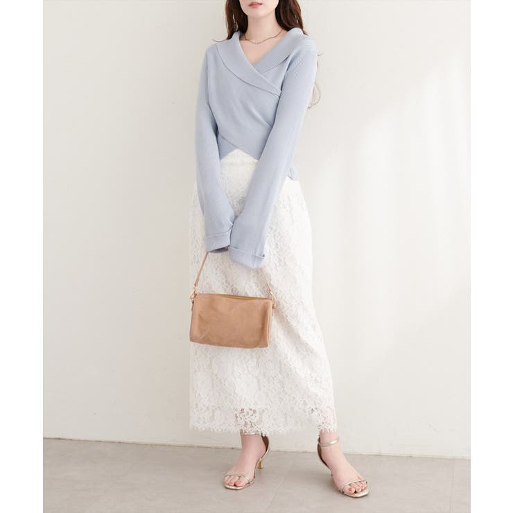 【natural couture】カシュクールフレア袖ニット | NICE CLAUP / OLIVE des OLIVE　OUTLET | 詳細画像16 