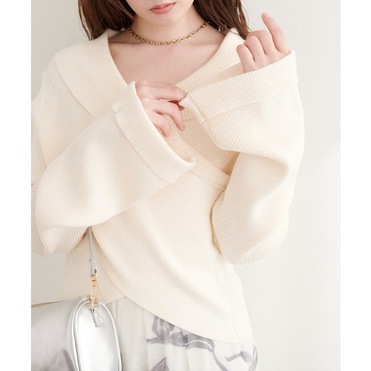 オフ | 【natural couture】カシュクールフレア袖ニット | NICE CLAUP / OLIVE des OLIVE　OUTLET
