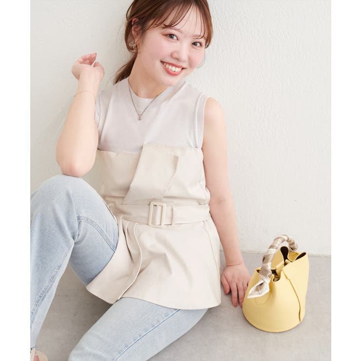 アイボリー | 【natural couture】＜mizumami＞ニット×ビスチェドッキング… | NICE CLAUP / OLIVE des OLIVE　OUTLET