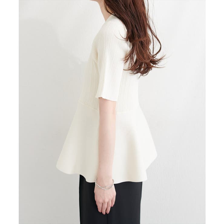 【natural couture】ランダムリブ５分袖ペプラムニットカーディガン | NICE CLAUP / OLIVE des OLIVE　OUTLET | 詳細画像21 