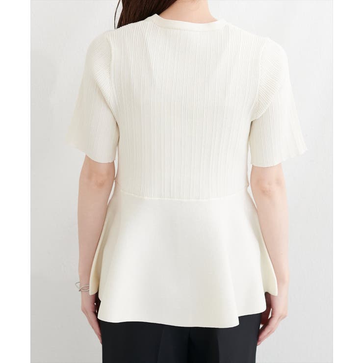 【natural couture】ランダムリブ５分袖ペプラムニットカーディガン | NICE CLAUP / OLIVE des OLIVE　OUTLET | 詳細画像22 