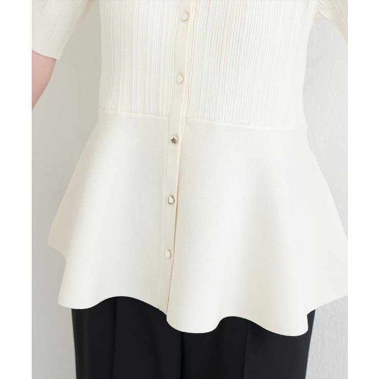 【natural couture】ランダムリブ５分袖ペプラムニットカーディガン | NICE CLAUP / OLIVE des OLIVE　OUTLET | 詳細画像24 
