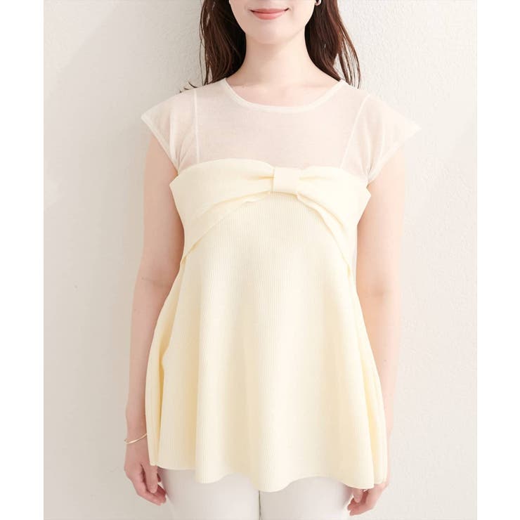 【natural couture】フロントリボンペプラムニット | NICE CLAUP / OLIVE des OLIVE　OUTLET | 詳細画像7 