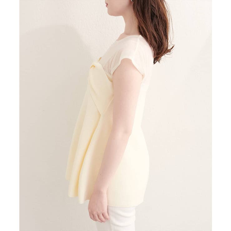 【natural couture】フロントリボンペプラムニット | NICE CLAUP / OLIVE des OLIVE　OUTLET | 詳細画像8 