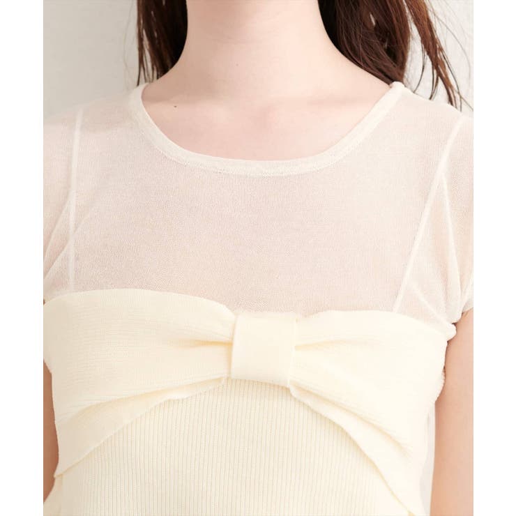【natural couture】フロントリボンペプラムニット | NICE CLAUP / OLIVE des OLIVE　OUTLET | 詳細画像10 