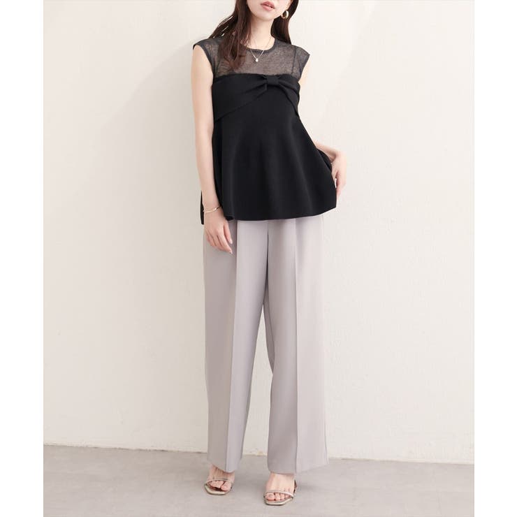 【natural couture】フロントリボンペプラムニット | NICE CLAUP / OLIVE des OLIVE　OUTLET | 詳細画像14 