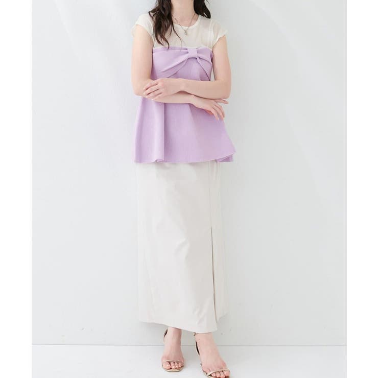 【natural couture】フロントリボンペプラムニット | NICE CLAUP / OLIVE des OLIVE　OUTLET | 詳細画像19 