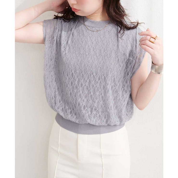 【natural couture】接触冷感レースレイヤードニット | NICE CLAUP / OLIVE des OLIVE　OUTLET | 詳細画像11 
