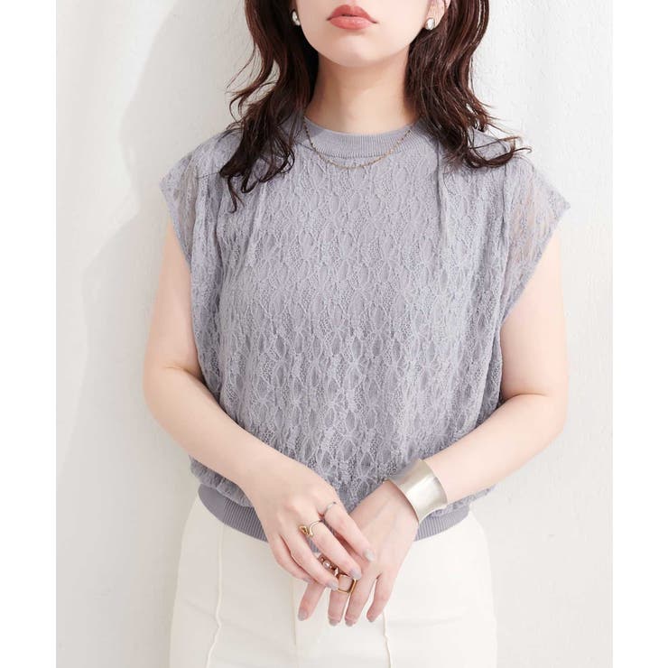 【natural couture】接触冷感レースレイヤードニット | NICE CLAUP / OLIVE des OLIVE　OUTLET | 詳細画像12 