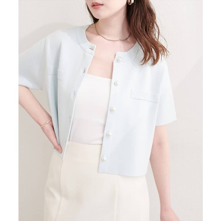 【natural couture】パール釦半袖ニットカーディガン | NICE CLAUP / OLIVE des OLIVE　OUTLET | 詳細画像19 