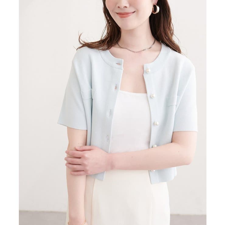 【natural couture】パール釦半袖ニットカーディガン | NICE CLAUP / OLIVE des OLIVE　OUTLET | 詳細画像20 