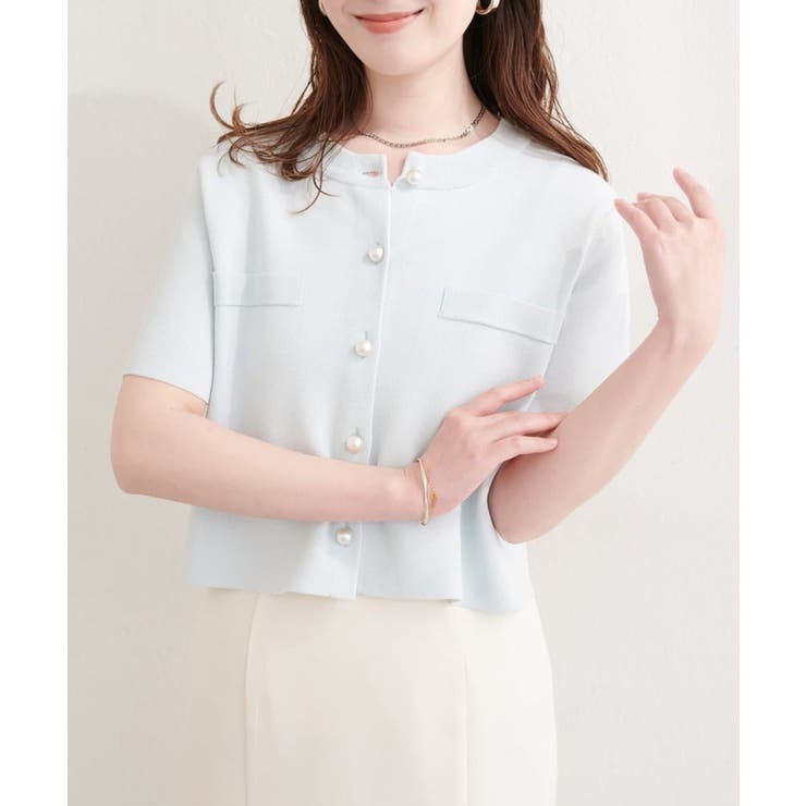 【natural couture】パール釦半袖ニットカーディガン | NICE CLAUP / OLIVE des OLIVE　OUTLET | 詳細画像21 