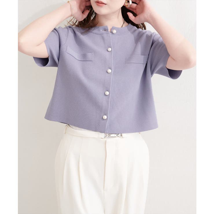 【natural couture】パール釦半袖ニットカーディガン | NICE CLAUP / OLIVE des OLIVE　OUTLET | 詳細画像27 