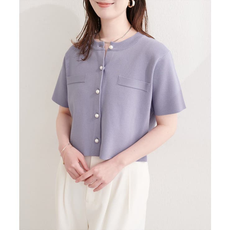 【natural couture】パール釦半袖ニットカーディガン | NICE CLAUP / OLIVE des OLIVE　OUTLET | 詳細画像28 