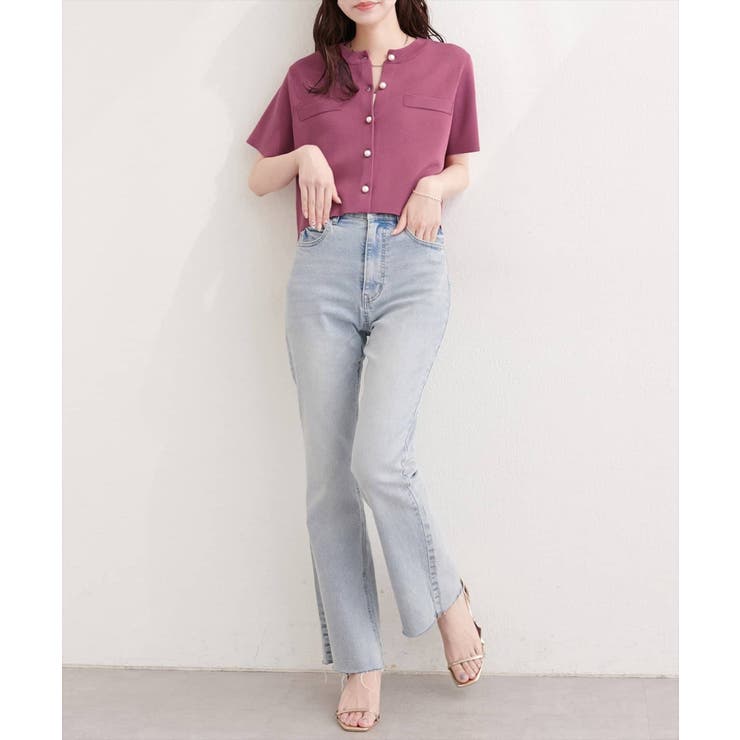 【natural couture】パール釦半袖ニットカーディガン | NICE CLAUP / OLIVE des OLIVE　OUTLET | 詳細画像31 