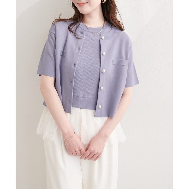 【natural couture】裾レースフレンチスリーブニットプルオーバー | NICE CLAUP / OLIVE des OLIVE　OUTLET | 詳細画像37 