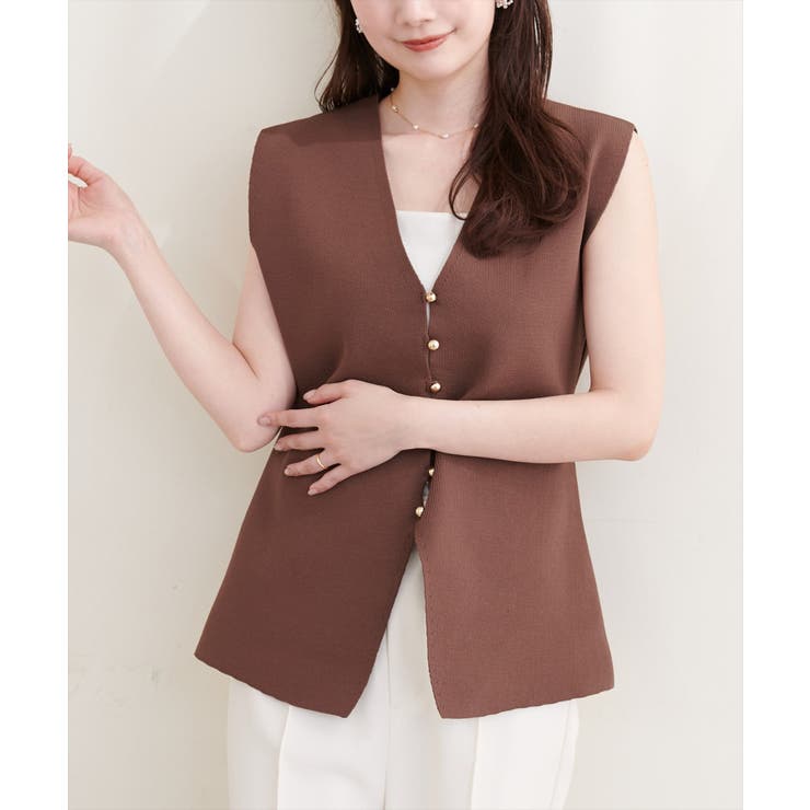 【natural couture】ゴールド釦ニットベスト | NICE CLAUP / OLIVE des OLIVE　OUTLET | 詳細画像22 