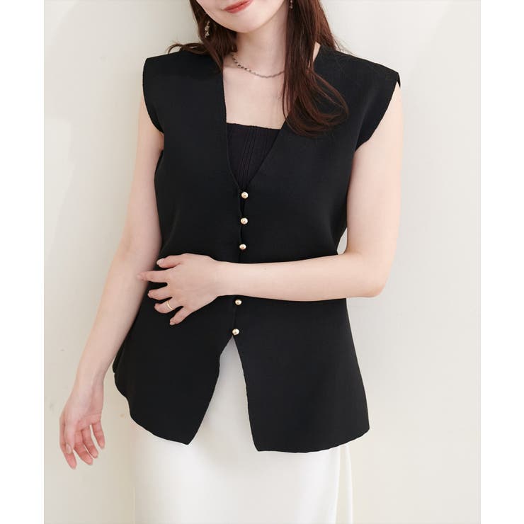 【natural couture】ゴールド釦ニットベスト | NICE CLAUP / OLIVE des OLIVE　OUTLET | 詳細画像13 