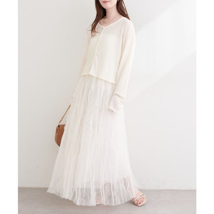 【natural couture】ランダムクレープカットソー2WAYカーデ | NICE CLAUP / OLIVE des OLIVE　OUTLET | 詳細画像2 