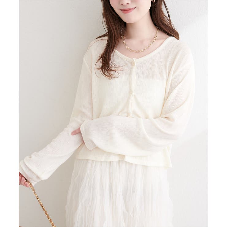 【natural couture】ランダムクレープカットソー2WAYカーデ | NICE CLAUP / OLIVE des OLIVE　OUTLET | 詳細画像6 