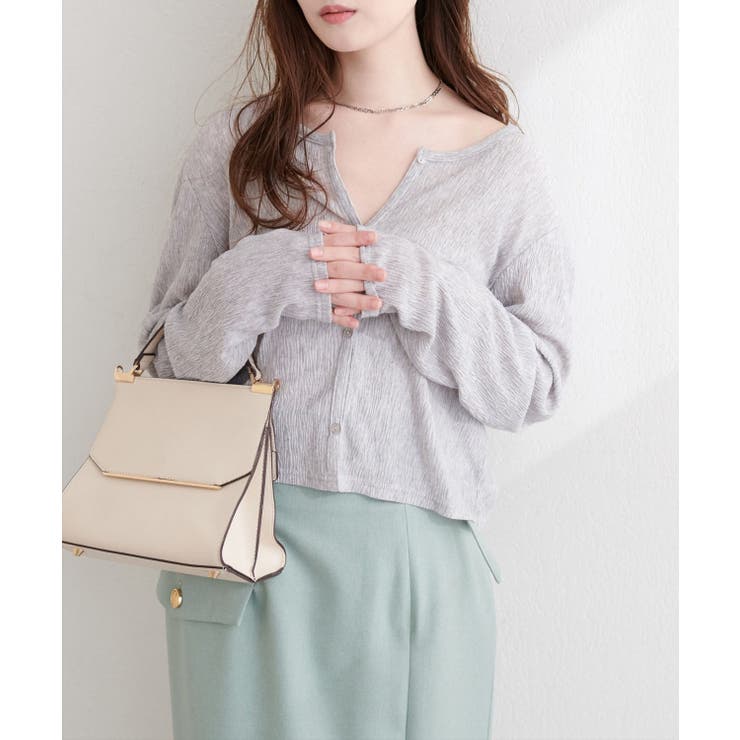 【natural couture】ランダムクレープカットソー2WAYカーデ | NICE CLAUP / OLIVE des OLIVE　OUTLET | 詳細画像9 