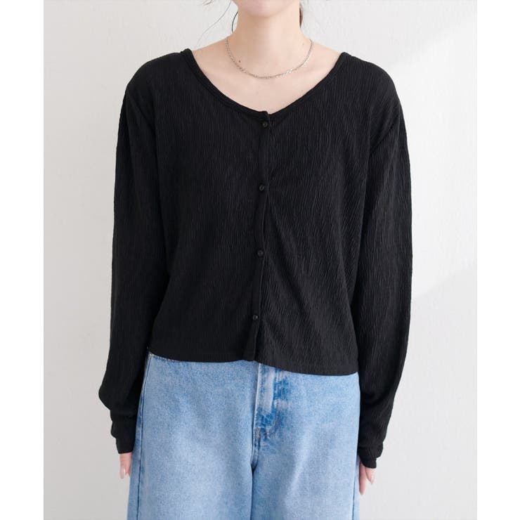 【natural couture】ランダムクレープカットソー2WAYカーデ | NICE CLAUP / OLIVE des OLIVE　OUTLET | 詳細画像12 