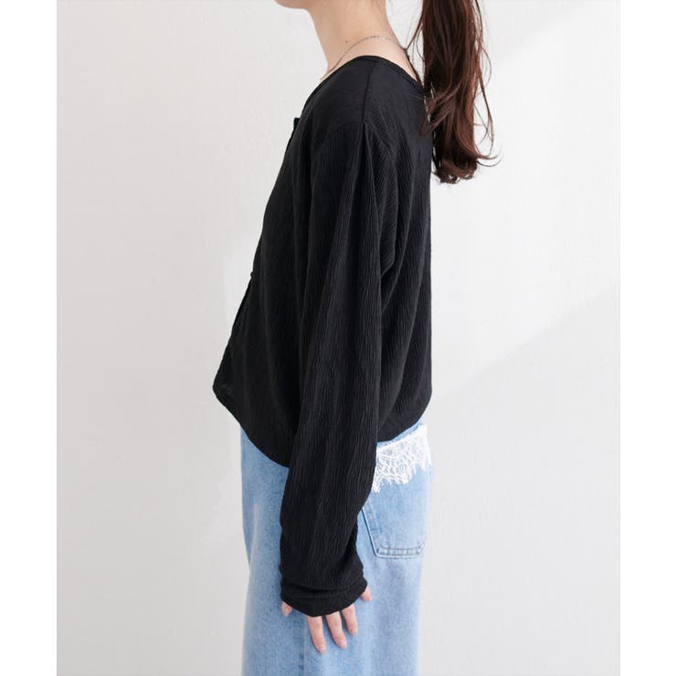 【natural couture】ランダムクレープカットソー2WAYカーデ | NICE CLAUP / OLIVE des OLIVE　OUTLET | 詳細画像13 