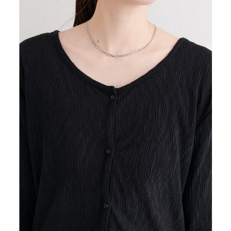 【natural couture】ランダムクレープカットソー2WAYカーデ | NICE CLAUP / OLIVE des OLIVE　OUTLET | 詳細画像15 