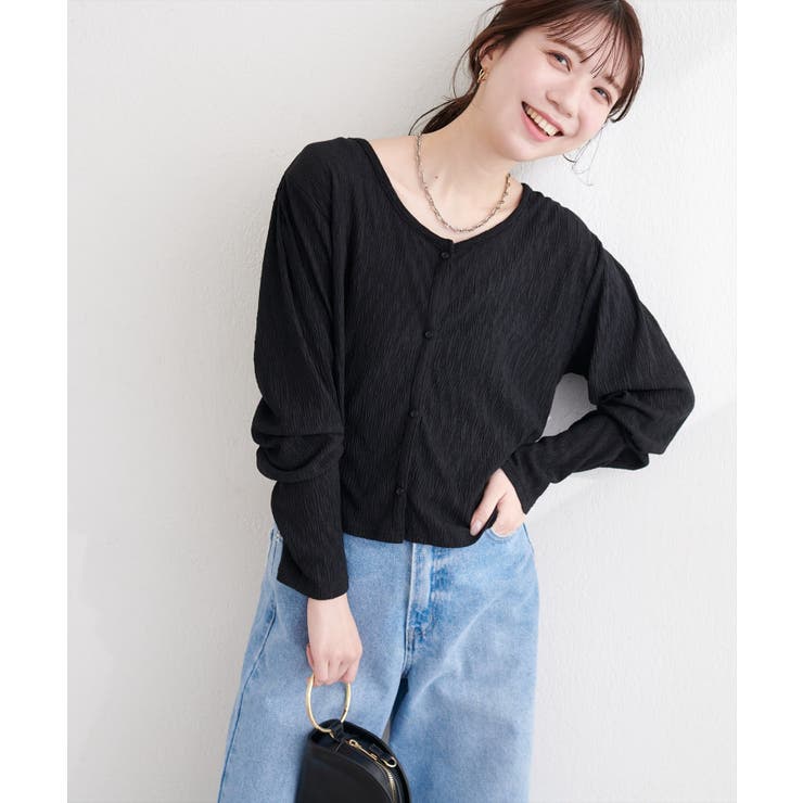 【natural couture】ランダムクレープカットソー2WAYカーデ | NICE CLAUP / OLIVE des OLIVE　OUTLET | 詳細画像19 