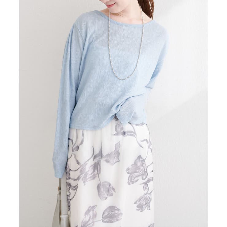 【natural couture】ランダムクレープカットソー2WAYカーデ | NICE CLAUP / OLIVE des OLIVE　OUTLET | 詳細画像20 