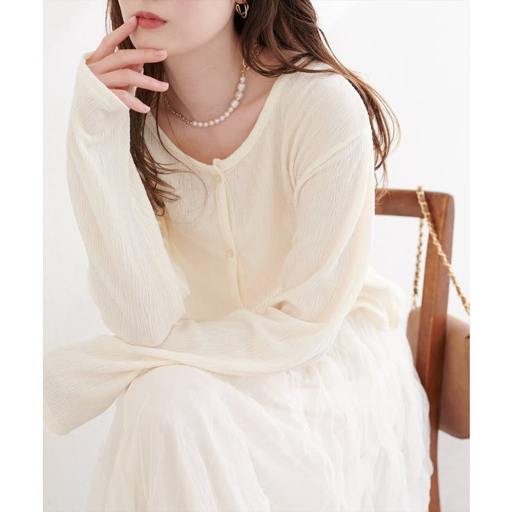 オフ | 【natural couture】ランダムクレープカットソー2WAYカーデ | NICE CLAUP / OLIVE des OLIVE　OUTLET